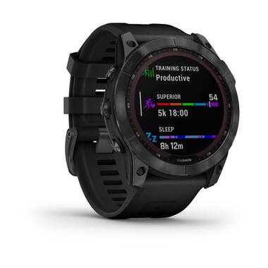 Мультиспорт.часы Garmin (Гармин) Fenix 7x Solar, серые с черным ремешк (010-02541-01) | Мототека