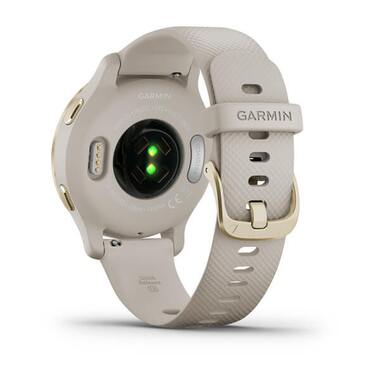 Смарт-часы Garmin (Гармин) Venu 2S, Wi-Fi, GPS, песочные, золото, с силиконовым ремешком (010-02429-11) | Мототека