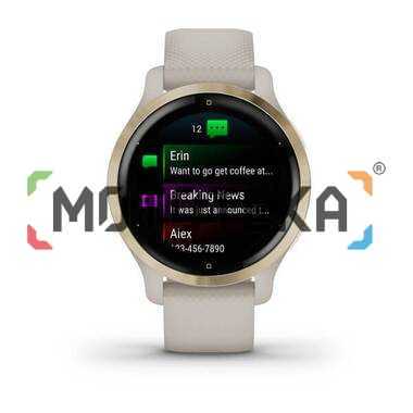 Смарт-часы Garmin (Гармин) Venu 2S, Wi-Fi, GPS, песочные, золото, с силиконовым ремешком (010-02429-11)