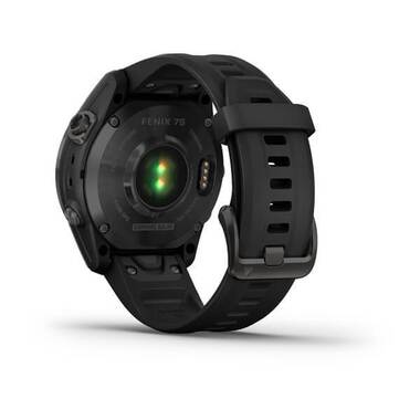 Мультиспорт.часы Garmin (Гармин) Fenix 7s Sapphire Solar, DLC-покрытие,серые с черным ремешком (010-02539-25) | Мототека