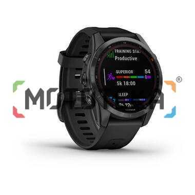 Мультиспорт.часы Garmin (Гармин) Fenix 7s Solar,серые с черным силиконовым ремешком (010-02539-13)