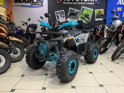 Квадроцикл детский FXMOTO (ФХМото) PIKE 125 PRO серый/голубой (машинокомплект)