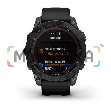 Мультиспорт.часы Garmin (Гармин) Fenix 7 Solar, серые с черным ремешком (010-02540-11) | Мототека