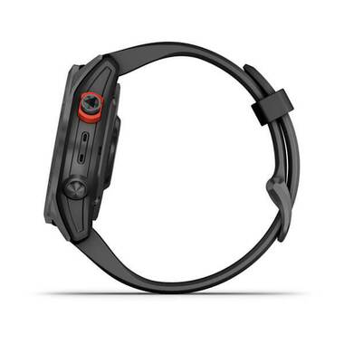 Мультиспорт.часы Garmin (Гармин) Fenix 7s Solar,серые с черным силиконовым ремешком (010-02539-13) | Мототека