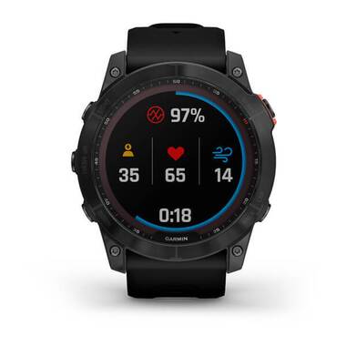 Мультиспорт.часы Garmin (Гармин) Fenix 7x Solar, серые с черным ремешк (010-02541-01) | Мототека