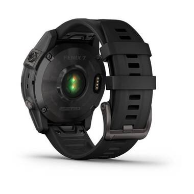 Мультиспорт.часы Garmin (Гармин) Fenix 7 Sapphire Solar, DLC-покрытие,серые с черным ремешком (010-02540-21) | Мототека