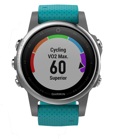 Часы Garmin (Гармин) FENIX 5S серебристые с бирюзовым ремешком