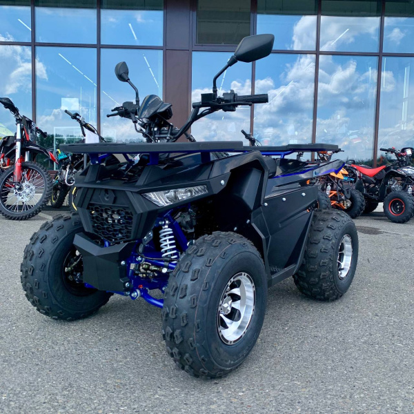 Квадроцикл детский Мотомир ATV Hammer 125 (серия 3) CAST WHEELS чёрный/синий (машинокомплект) | Мототека